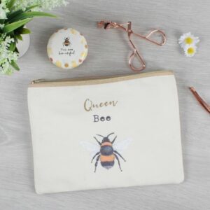 Make up bag with Queen Bee design - Shiny Happy Eco