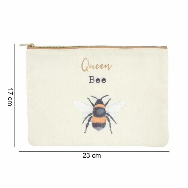 Make up bag with Queen Bee design and measurements - Shiny Happy Eco