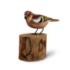 Picture of a Wooden Chaffinch on a log ornament from Shiny Happy Eco