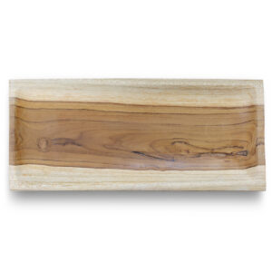 Wooden Oblong Serving Plate in Teak by Shiny Happy Eco.