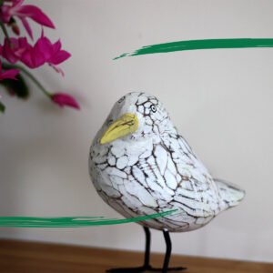 Hand made and hand painted wooden seagull ornament from Shiny Happy Eco
