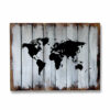 World map painted on wood - hand made from Shiny Happy Eco