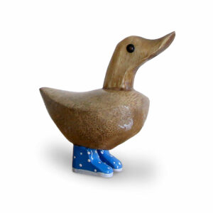 Bamboo Duckling with Blue Painted Boots from Shiny Happy Eco online