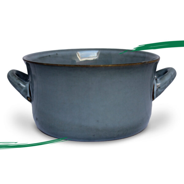 Rear view of a Stoneware Soup Bowl - Denim Blue colour from Shiny Happy Eco