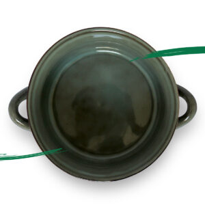 Top view of a Stoneware Soup Bowl - Olive Green colour from Shiny Happy Eco