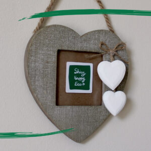 Heart shaped photo frame made out of wood by Shared Earth from Shiny Happy Eco