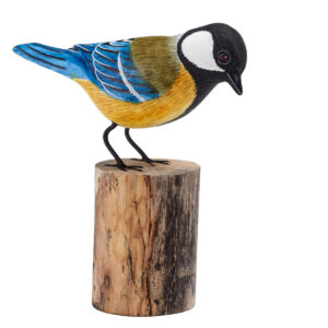Great Tit hand painted wooden ornament from Shiny Happy Eco