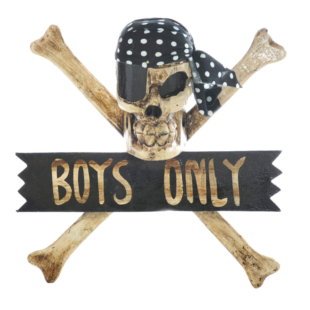 B Only Pirate Sign - Skull and Crossbones - Shiny Happy Eco Boys