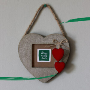 Heart Shaped Photo Frame with Red Hearts