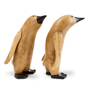 Bamboo root penguin ornament - large