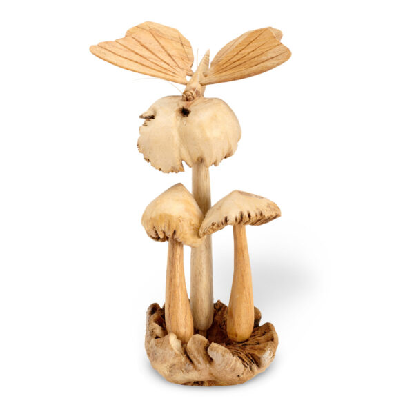 Butterfly on Mushrooms wooden ornament from Shiny Happy Eco