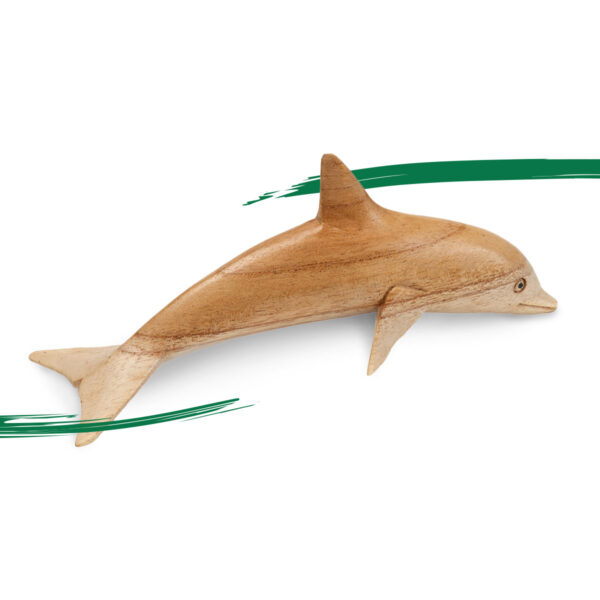 Wooden Dolphin Swimming ornament from Shiny Happy Eco