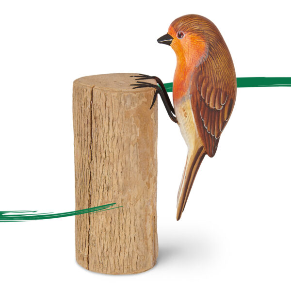 Robin Pecking wooden ornament from Shiny Happy Eco