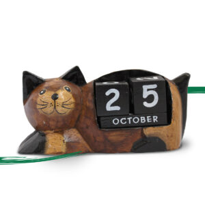 Front view of Cat perpetual calendar available from Shiny Happy Eco