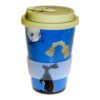 Reusable eco friendly travel mug with Hare and Moon illustration available to buy from Shiny Happy Eco.