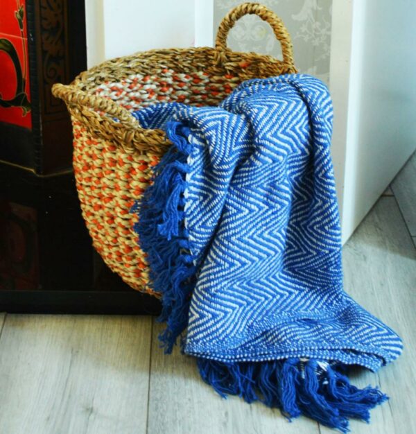 Throw - Blanket Soft Recycled Material - Blue - Image 2