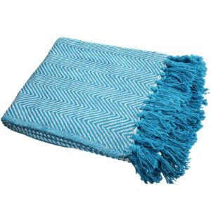 turquoise blue, recycled, soft, throw, blanket