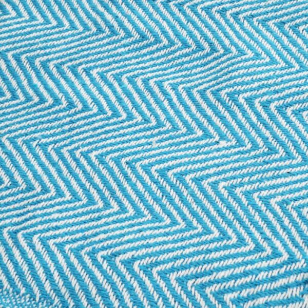 Throw - Blanket Soft Recycled Material - Turquoise Blue - Image 3