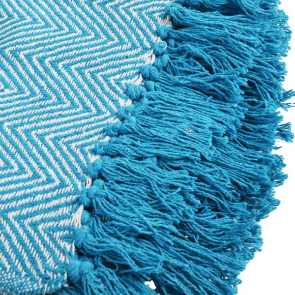 Throw - Blanket Soft Recycled Material - Turquoise Blue - Image 4