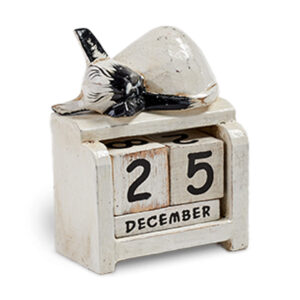 Sleeping Cat calendar ornament in light brown colourings available from Shiny Happy Eco.