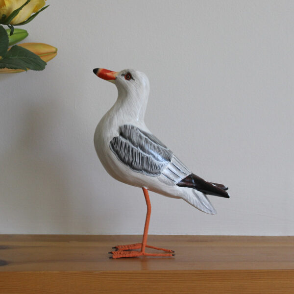 Wooden Painted Seagull ornament - hand made and hand painted. Available from Shiny Happy Eco.