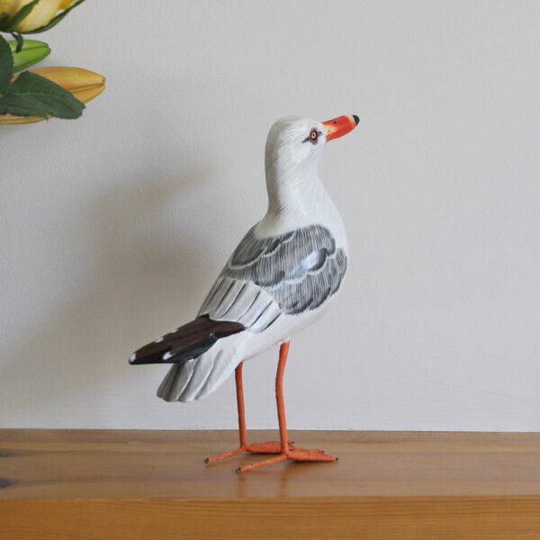Wooden Painted Seagull - hand made and hand painted. Available from Shiny Happy Eco.