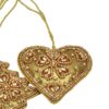Heart shaped golden handmade Christmas Tree decoration