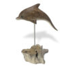 Wooden Dolphin Ornament on stand - Hand made and hand painted - cut out image.